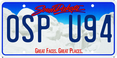 SD license plate 0SPU94