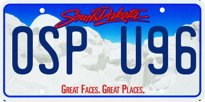 SD license plate 0SPU96