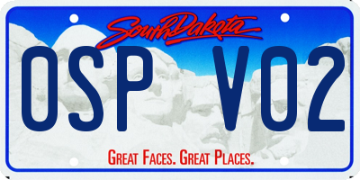 SD license plate 0SPV02