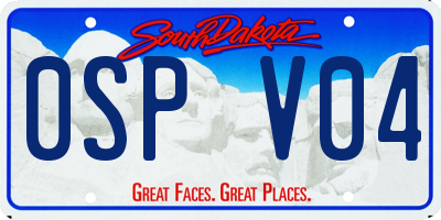 SD license plate 0SPV04