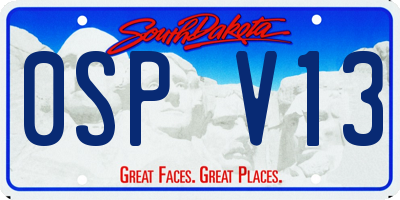 SD license plate 0SPV13
