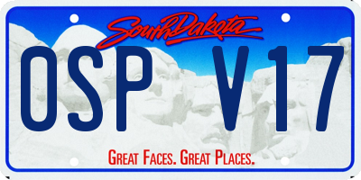 SD license plate 0SPV17