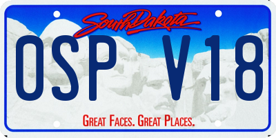 SD license plate 0SPV18
