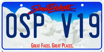 SD license plate 0SPV19