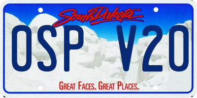 SD license plate 0SPV20