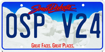 SD license plate 0SPV24