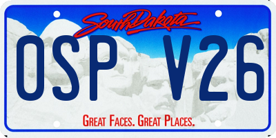 SD license plate 0SPV26