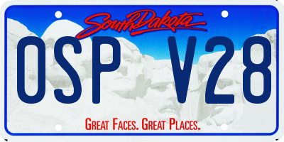 SD license plate 0SPV28