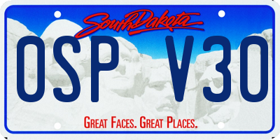 SD license plate 0SPV30