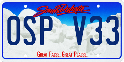 SD license plate 0SPV33