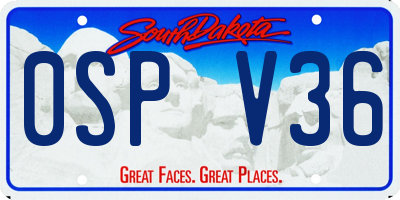 SD license plate 0SPV36