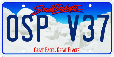 SD license plate 0SPV37