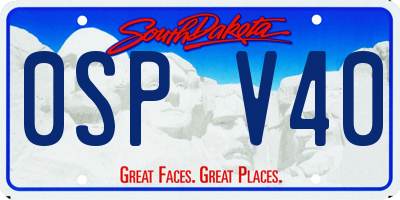 SD license plate 0SPV40
