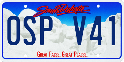 SD license plate 0SPV41
