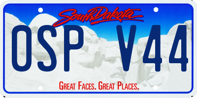 SD license plate 0SPV44