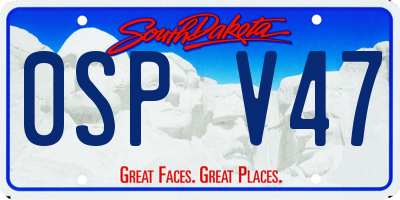 SD license plate 0SPV47