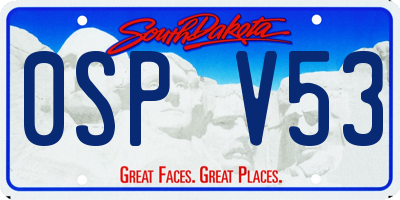 SD license plate 0SPV53