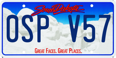SD license plate 0SPV57