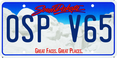 SD license plate 0SPV65