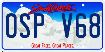 SD license plate 0SPV68