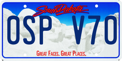 SD license plate 0SPV70