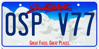 SD license plate 0SPV77