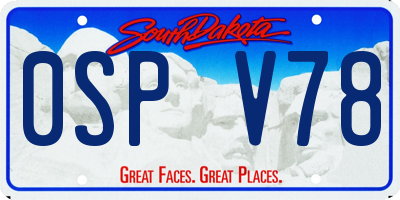 SD license plate 0SPV78