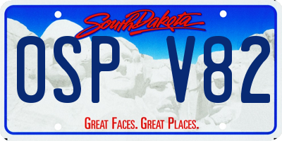 SD license plate 0SPV82