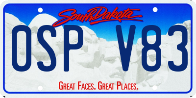 SD license plate 0SPV83
