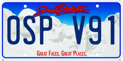 SD license plate 0SPV91
