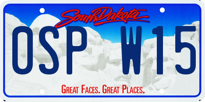 SD license plate 0SPW15