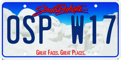 SD license plate 0SPW17