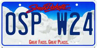 SD license plate 0SPW24
