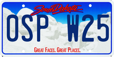 SD license plate 0SPW25