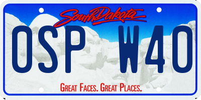 SD license plate 0SPW40