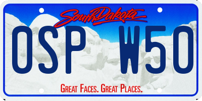 SD license plate 0SPW50