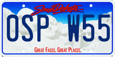 SD license plate 0SPW55