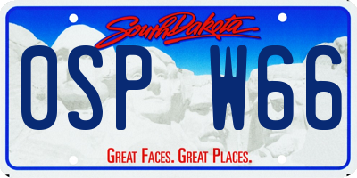 SD license plate 0SPW66