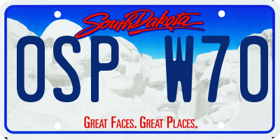 SD license plate 0SPW70