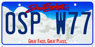 SD license plate 0SPW77