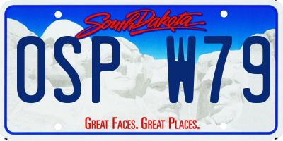 SD license plate 0SPW79