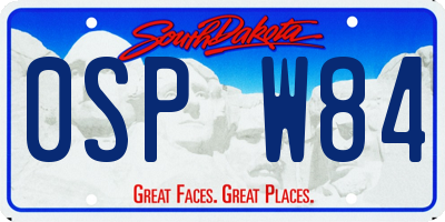 SD license plate 0SPW84