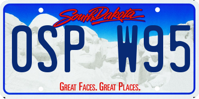 SD license plate 0SPW95