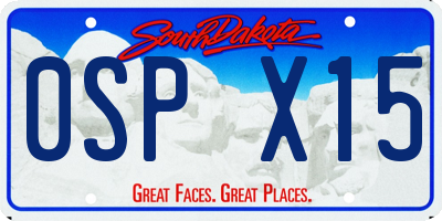SD license plate 0SPX15