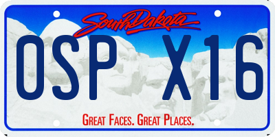 SD license plate 0SPX16
