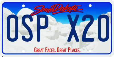 SD license plate 0SPX20