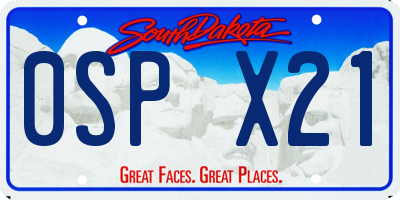 SD license plate 0SPX21