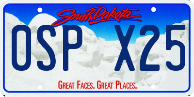 SD license plate 0SPX25