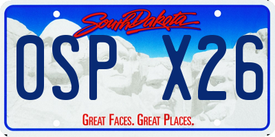 SD license plate 0SPX26