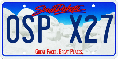 SD license plate 0SPX27